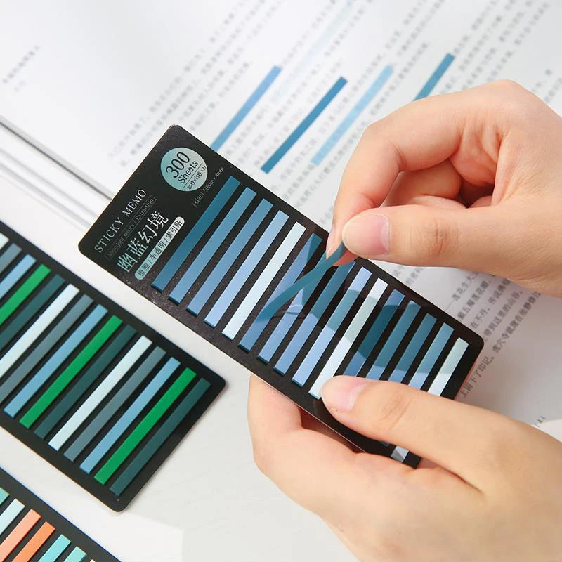 Blocco note per indice di colore arcobaleno da 300 fogli, adesivi per indice di note trasparenti fluorescenti extra sottili, etichette adesive per la scuola