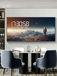 Starry Moon Perpetual Calendar Electronic Clock Guest Restaurant Decorative Painting Dynamic LED Lights Luminous Wall Clock