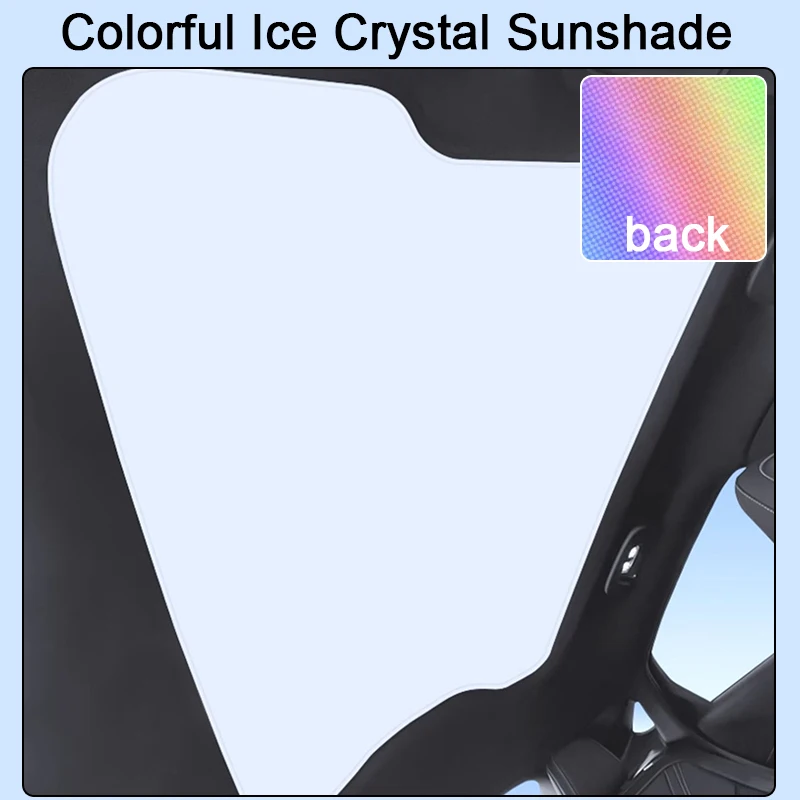 For Ford Mustang Mach-E 2021-2023 2024 Colorful Ice Crystal Car Roof Sunshade Skylight Blind Shading Windshield Sunroof Cover