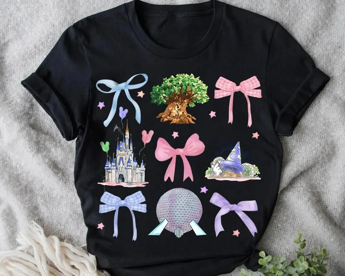 

Disney Coquette Bows World Girly Shirt Epcot World Tour Shirt Disney Family Matching Shirt Epcot Theme Park Gift Shirt