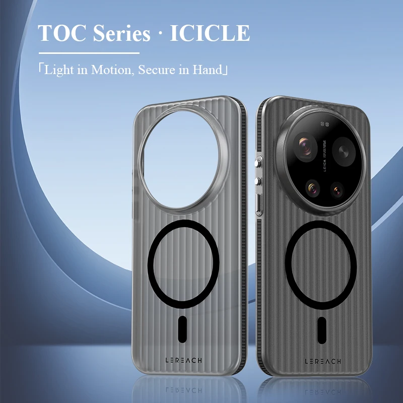 

LeReach For Xiaomi 17 Ultra 5G TOC ICICLE Case Magnetic 3D Anti-Slip Side Grips Micron-Level Frosted Magsafe Cover Protection