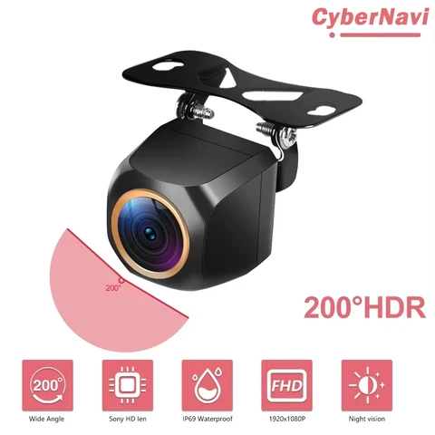 Камера заднего вида для автомобиля Fisheye Golden Lens 200 ° AHD 1920x1080P Full HDR Камера ночного видения для автомобиля: задняя и передняя камеры для парковки