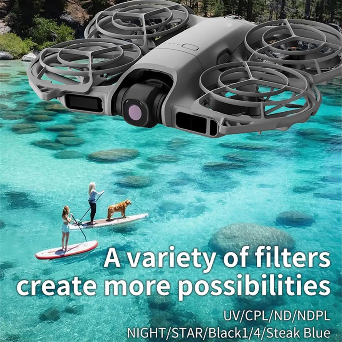N05R JSR 6-Piece Camera Filter Set (UV, CPL, ND8, ND16, ND32, ND64) for DJI NEO 2 Handheld Drone Filter Accessories