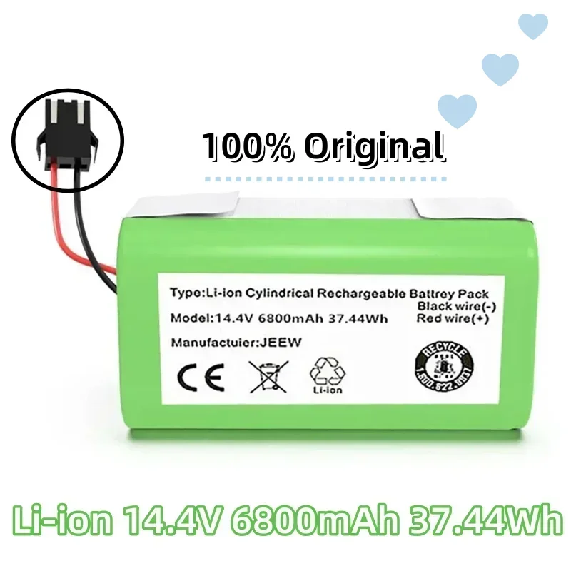 4S1P 14.4V 6800mAh Li-ion Battery for Conga Excellence 990 1090 Ecovacs Deebot N79S N79 DN622 Eufy Robovac 11 11S 12 35C X500