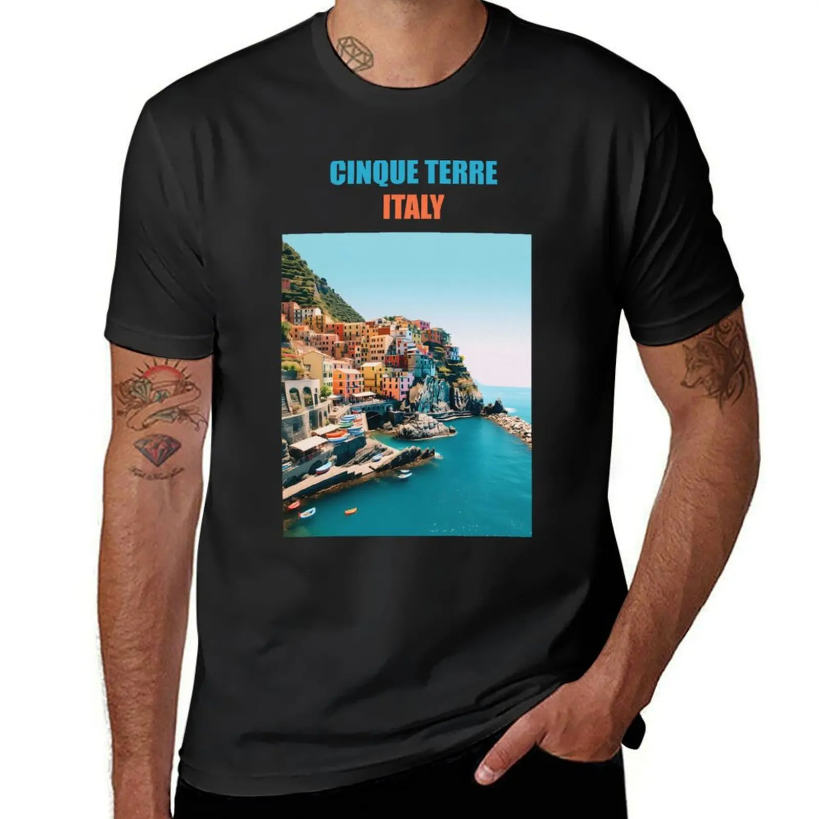 Cinque terre Italy T-Shirt aesthetic clothes graphics men clothings