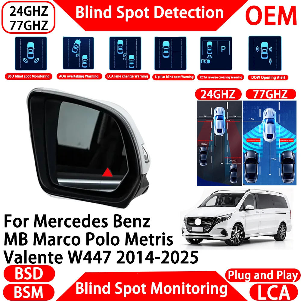 for Mercedes Benz MB Marco Polo Metris Valente W447 2014-2025 OEM Blind Spot Assist Monitoring Detection System Millimeter Radar