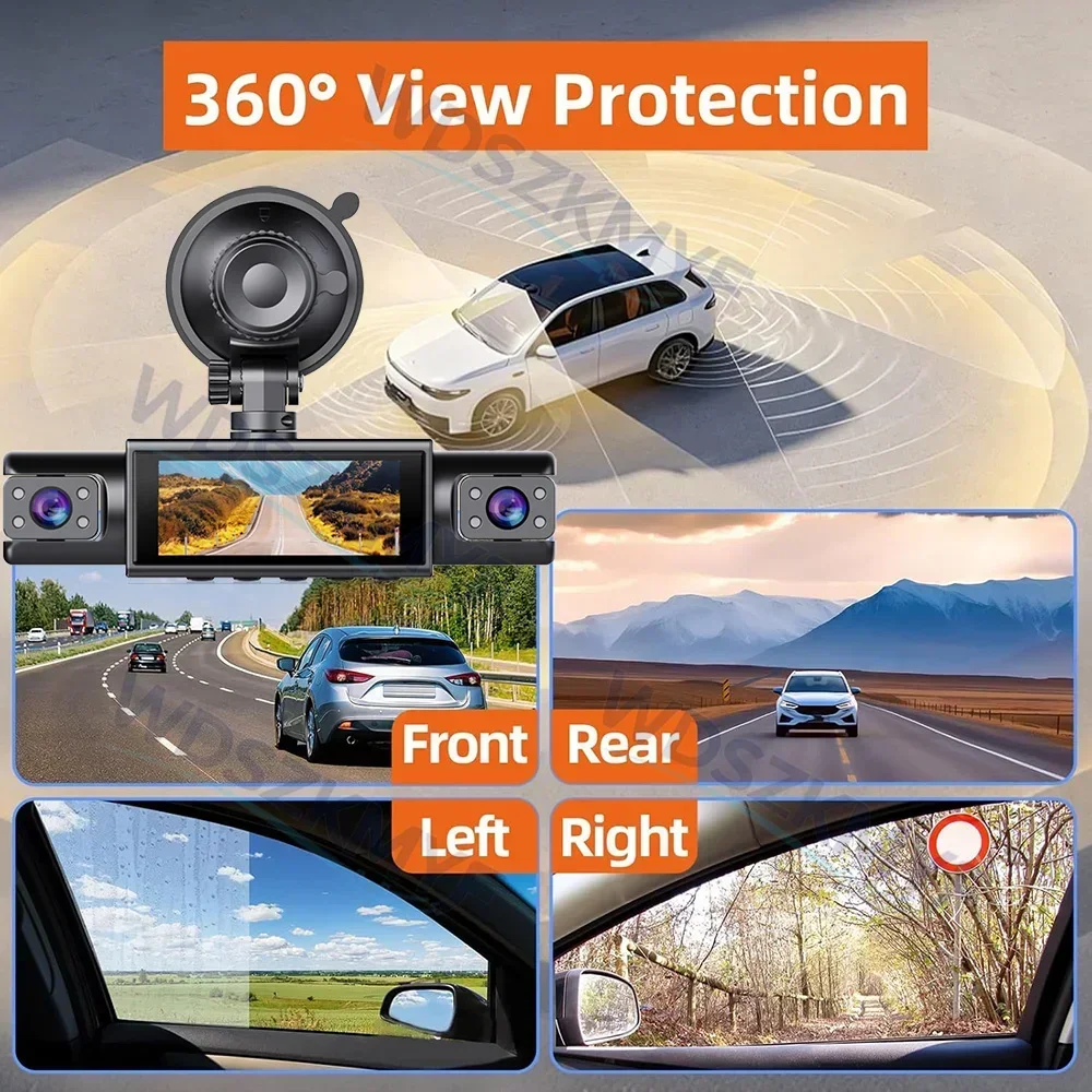 WiFi 4 Channel Dashcam Rear View Camera FHD 1080P cars Black Box 170° Wide Angle Loop Recording 3 Camera Driving car accessories - view 3