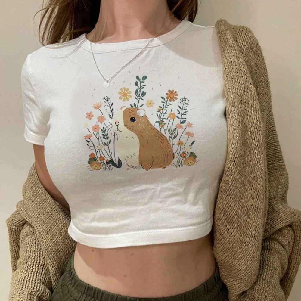 Goblincore streetwear  cyber y2k trashy crop top Woman 90s vintage Harajuku tee