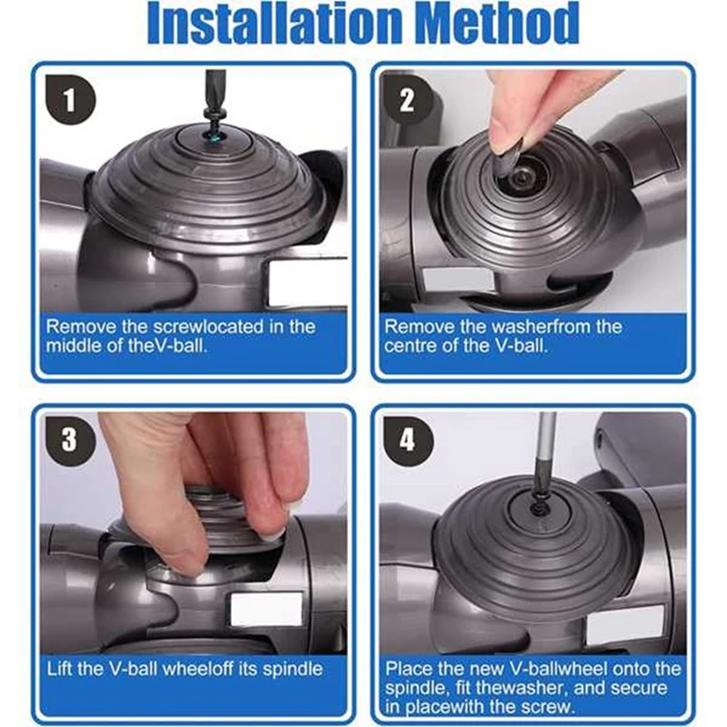 A46T For Dyson V7 V10 V11 V15 Vacuum Cleaner Accessories 100W Direct Drive Suction Head Connector Adapter+V-Ball Wheel