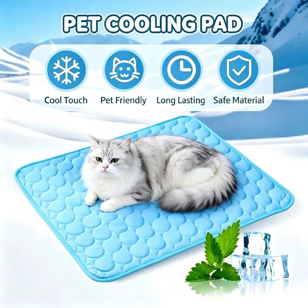 1/2/3Pcs Summer Dogs & Cats Cooling Mat Sleeping Pad, Water Absorption Top, Easy Carry Clean Keep Cooling for Pets