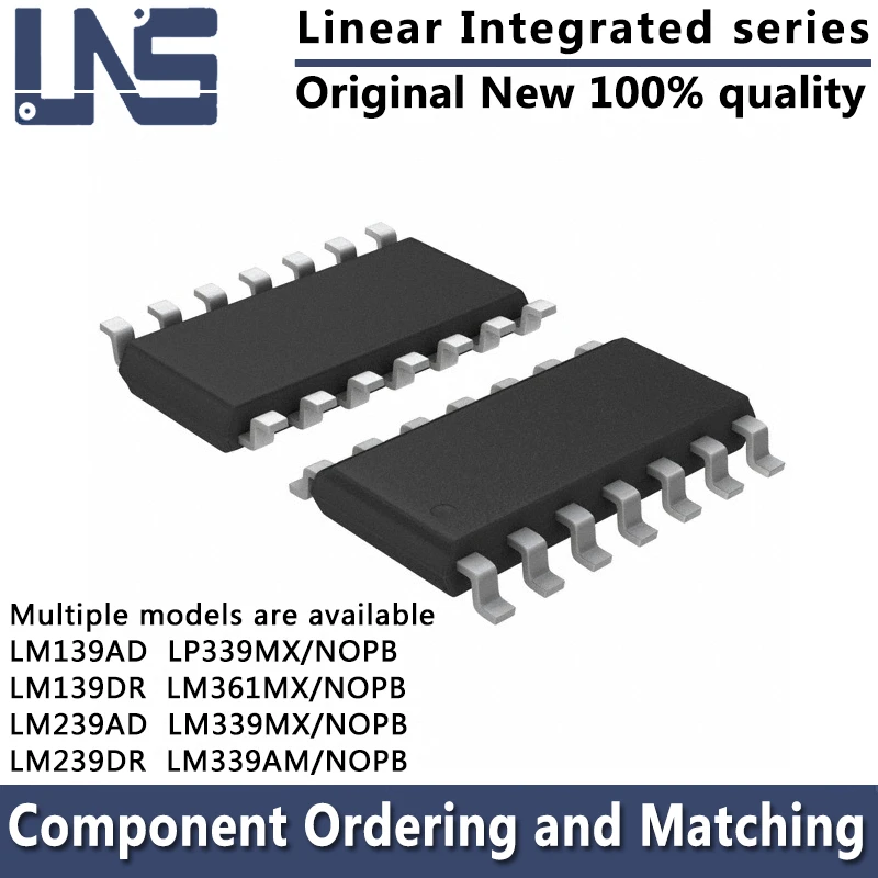 

1pcs LM139AD LM139DR LM239AD LM339AM/NOPB LM339MX/NOPB LM361MX/NOPB LP339MX/NOPB SOIC-14 3.90mm Linear Integrated Circuits