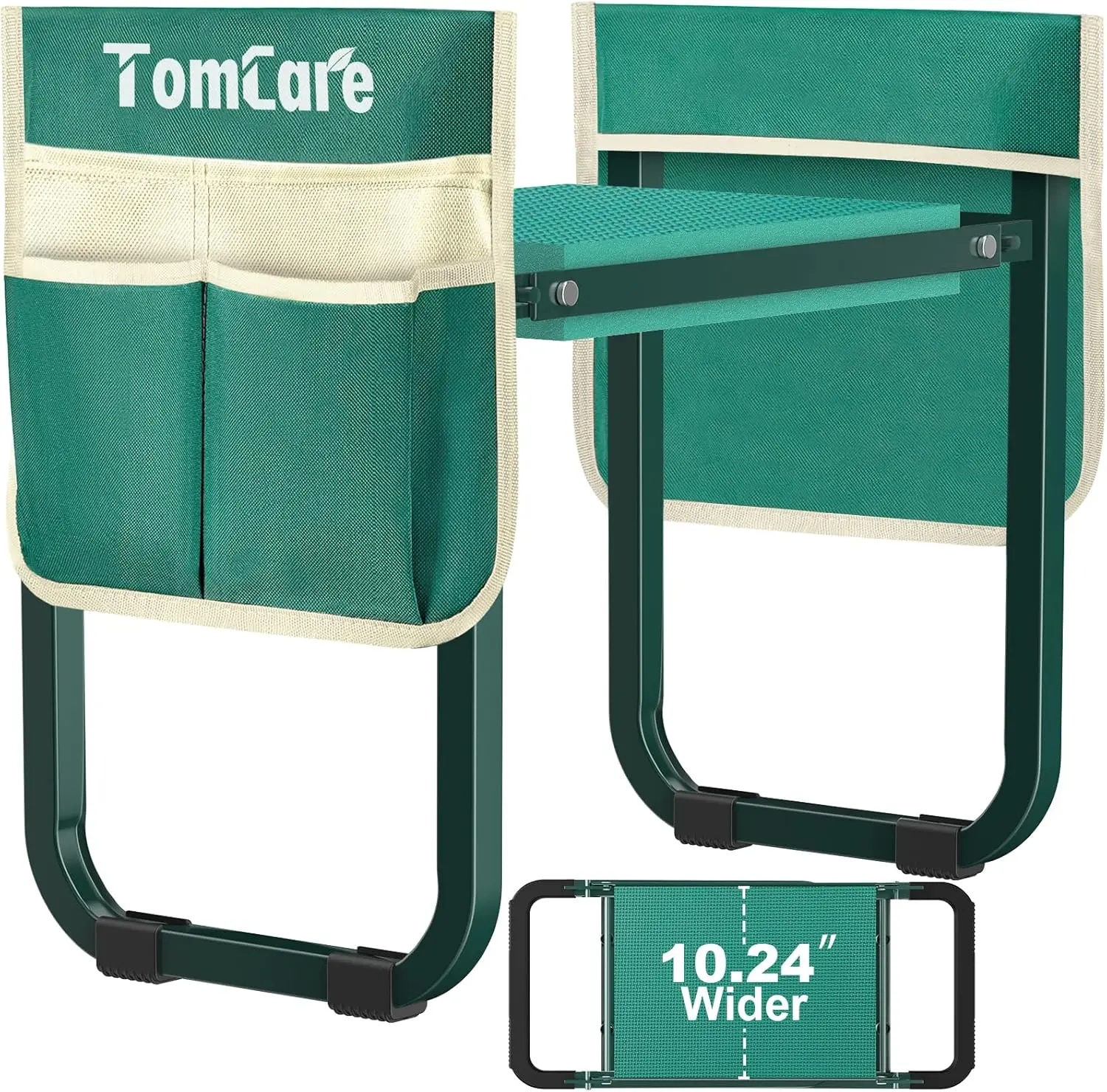 

Garden Kneeler And Seat Upgraded 10.24"" Wide Kneeling Pad Garden Bench With 2 Large Tool Bags Heavy Duty Foldable Garden Stool