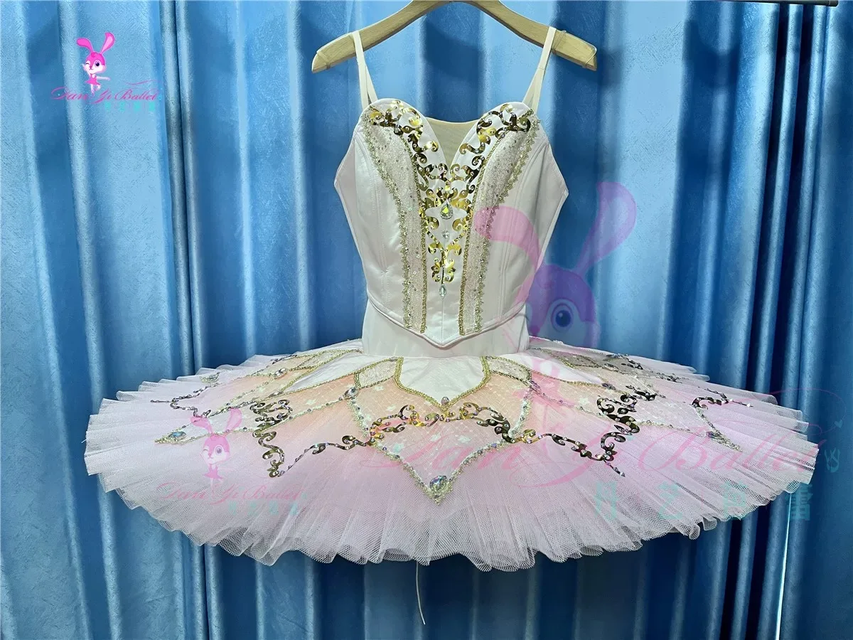 Danyi pink garden dance sleeping beauty ballet split dress plate skirt tutu competition costume performance professional customi