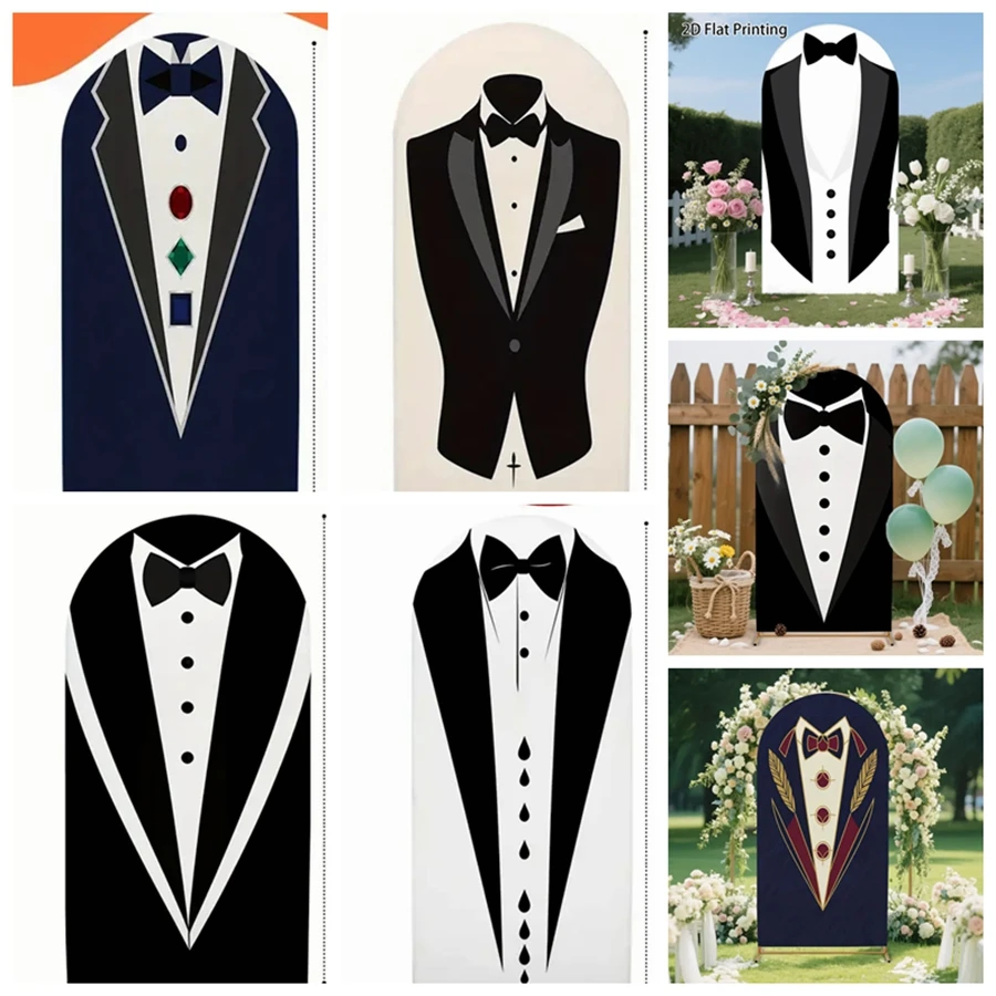 

Men Dress Bow Tie Style Arch Decorative Background Cover Gentleman Suit Wedding Birthday Party Scene Layout Photography Props
