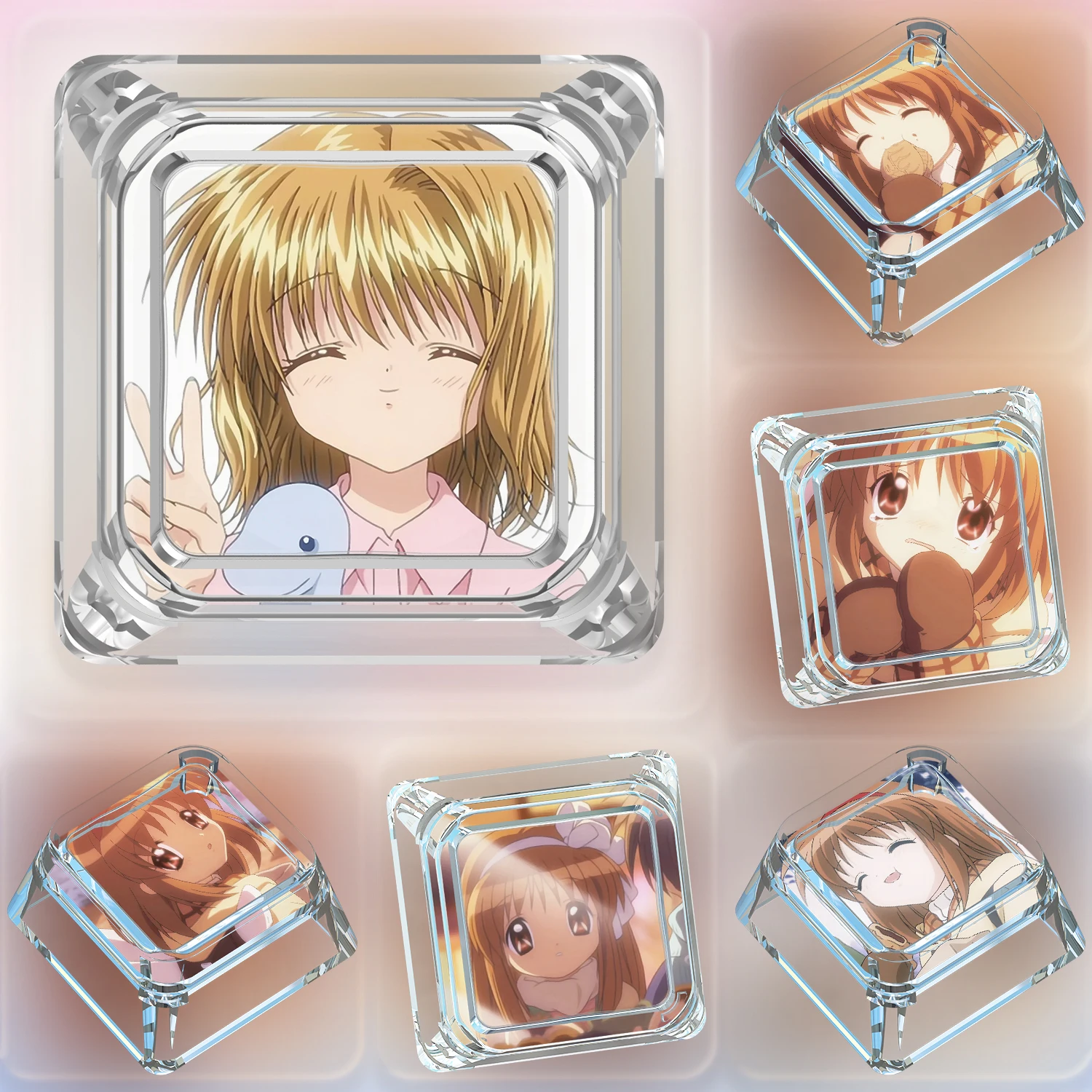 Diy Goddess Story Tsukimiya Ayu Механическая клавиатура Колпачки для клавиш Cross-Axis Механическая клавиатура ПК Персонализированные колпачки для клавиш Подарочные игрушки