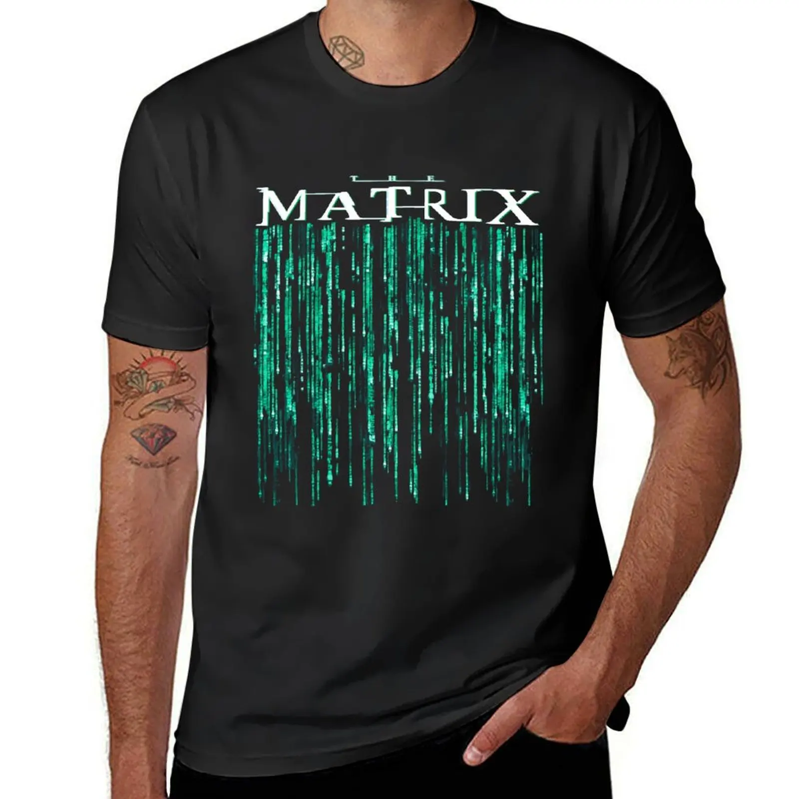 The Matrix Movie Code Logo T-Shirt heavyweights summer clothes summer tops funnys mens graphic t-shirts pack