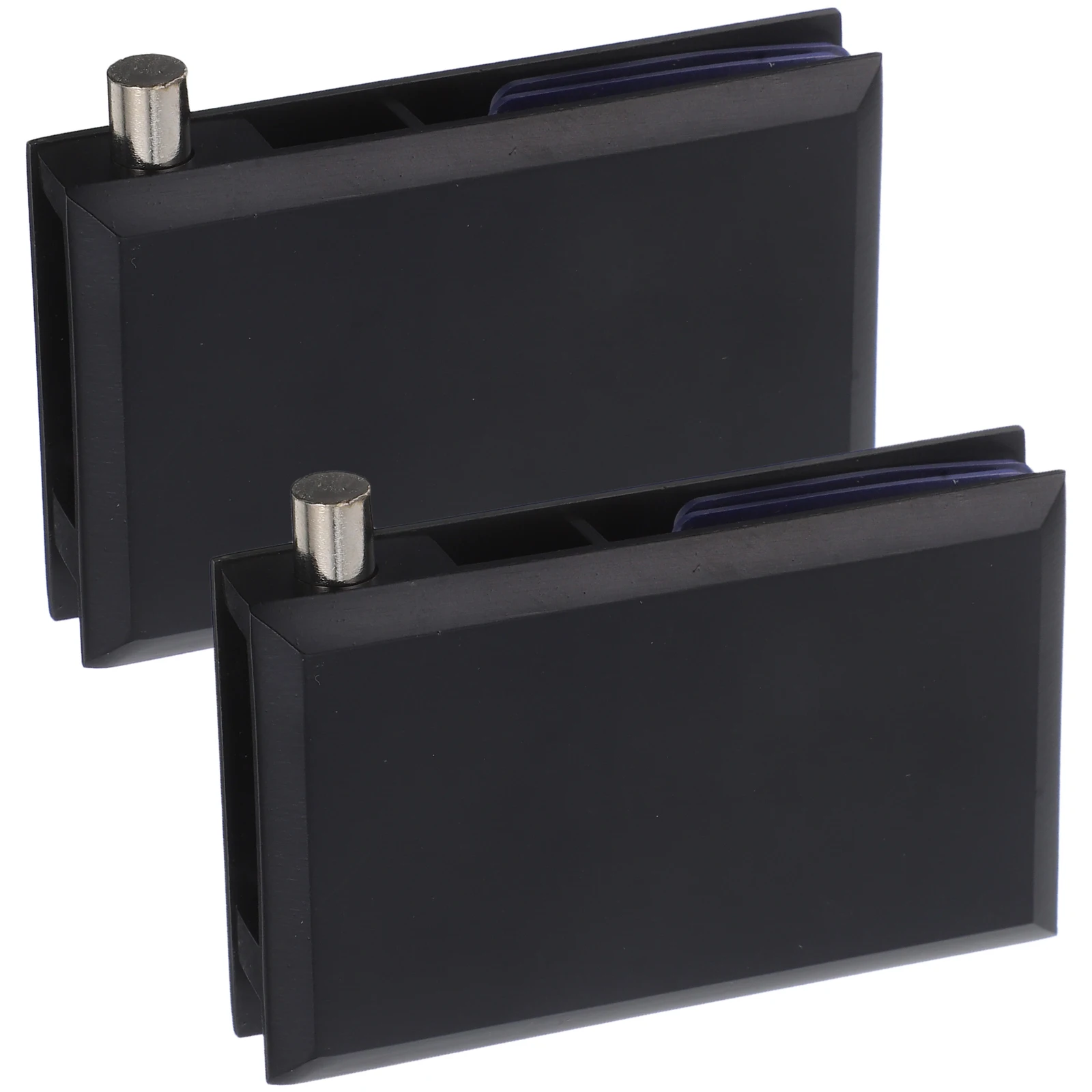 

2 Pcs Glass Hinges Black Pivot Mechanism Smooth Operation Zinc Alloy Frameless Doors Hidden Solutions Easy Install