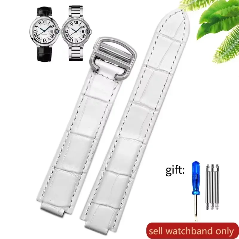 حزام ساعة من الجلد الطبيعي لحزام البالون الأزرق كارتييه Wsbb0025 Cross W6920085 إكسسوارات جلد البقر للرجال والنساء #3