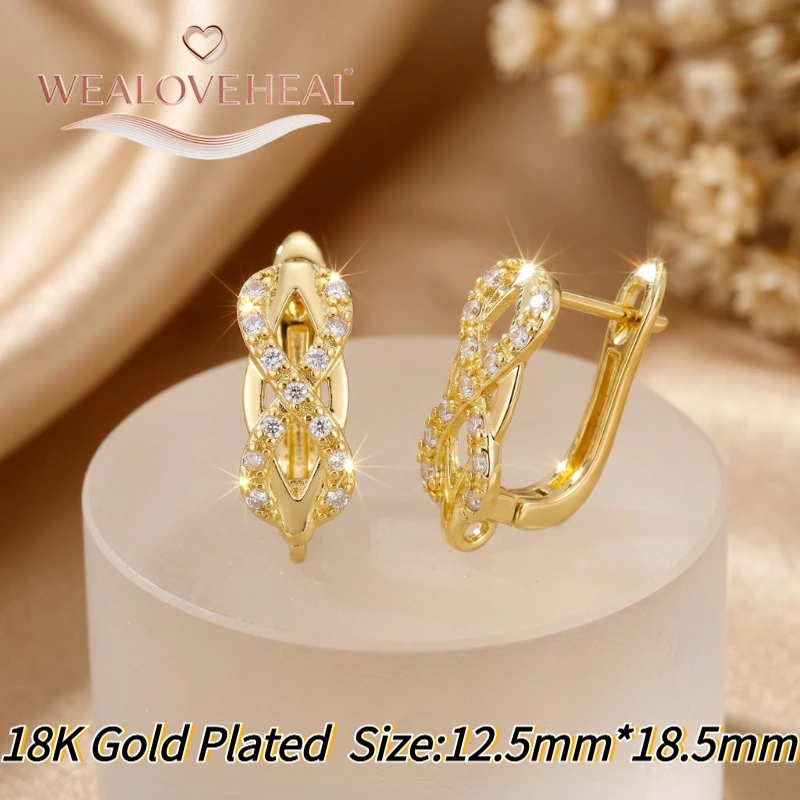 schmuckherstellung zubehör，6 verschiedene Leverback-Ohrringverschlüsse, 18K Gold/Rhodium plattiertes Messing, mit Zirkonia besetzt, Infinity-Ohrringhaken für DIY-Schmuckherstellung – Detail 17