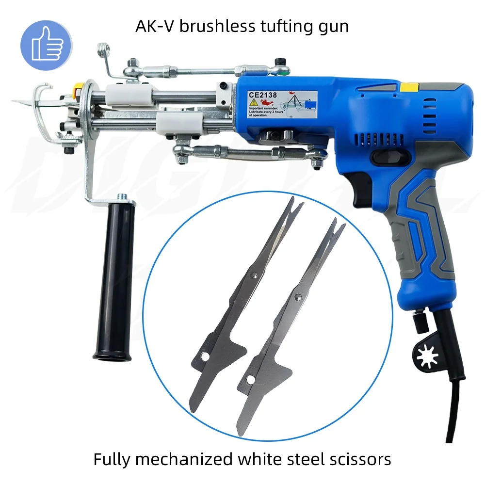 AK-V sem escova tufos arma 2 em 1 tapete tufos arma máquina de corte pilha e laço pilha diy ferramentas acessórios tesoura