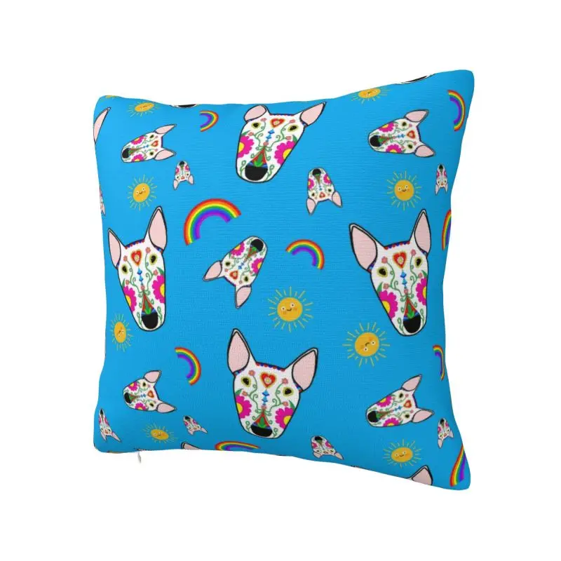 Mexican Bull Terrier Dog Rainbow Modern Throw Pillow Covers Bedroom Decoration Animal Cushions for Sofa