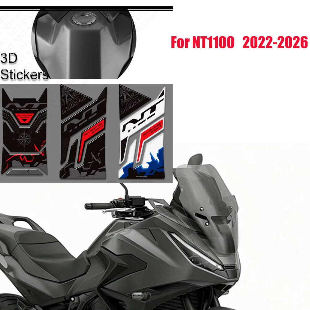 Motorcycle Tank Pad Side Grips Gas Fuel Oil Knee Protector Stickers Decals 2022 - 2026 For NT1100 NT 1100 DCT Sport Tourer