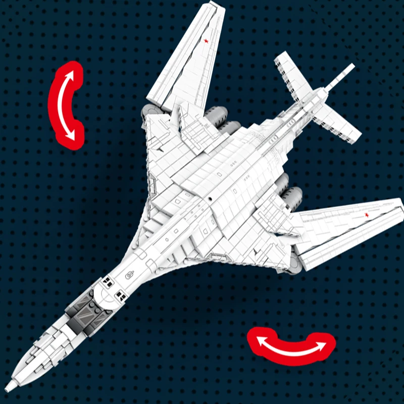 

Tu-160 White swan Bomber Building blocks Blackjack Military fighter jets Airplane Creative assembly puzzle toy ornament gift