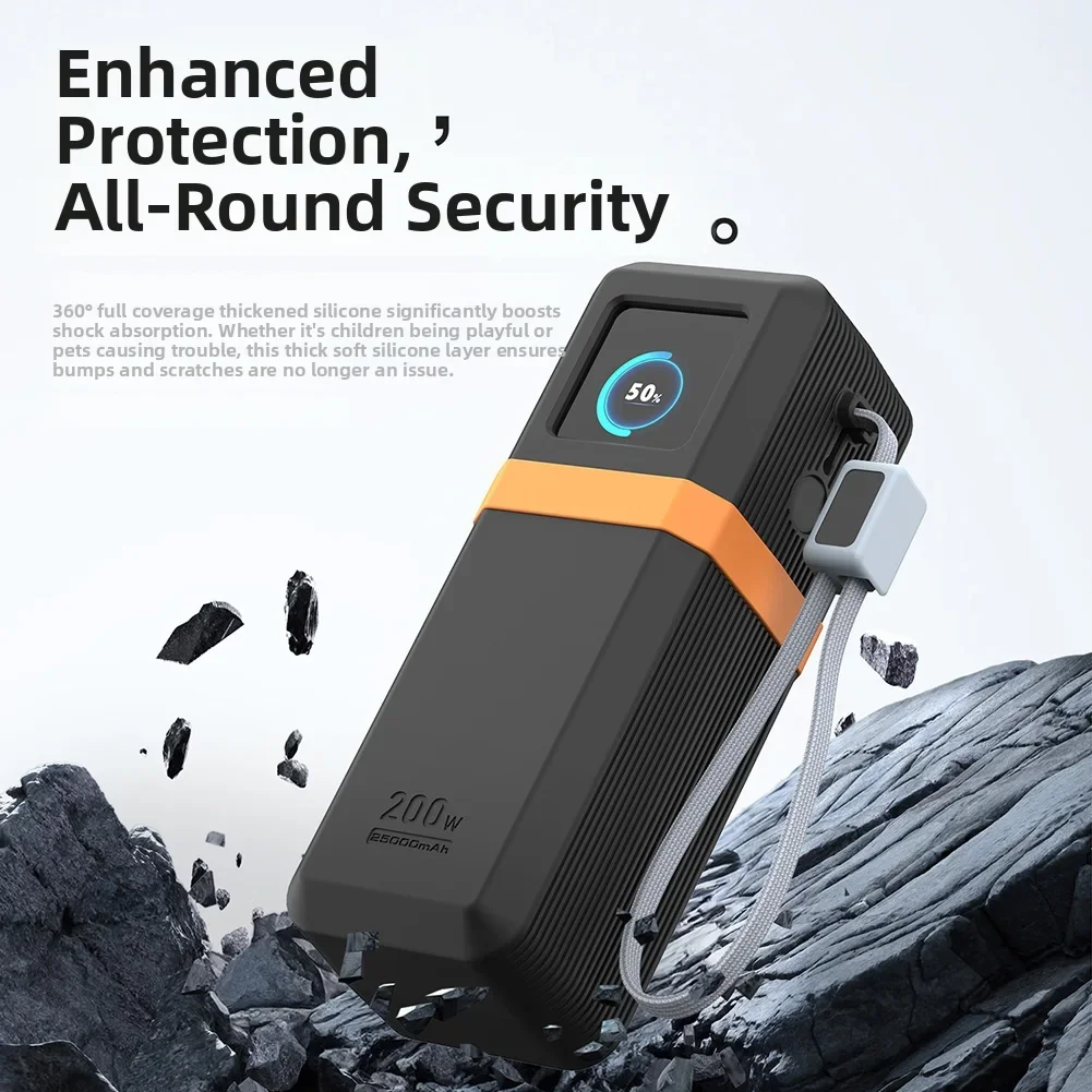 Silicone Protective Case For UGREEN 200W Power Bank 25000mAh Protection Dustproof Travel Protective Cover Anti-Slip Accessories