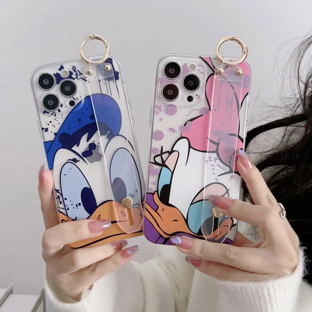 Donald Duck For Huawei Honor 20 X20 X20SE 30 30i V20 30 X40 8x 9x X8 9x X9A 10 X10 V40 Play3 4 Pro Phone Case Wrist Strap Holder