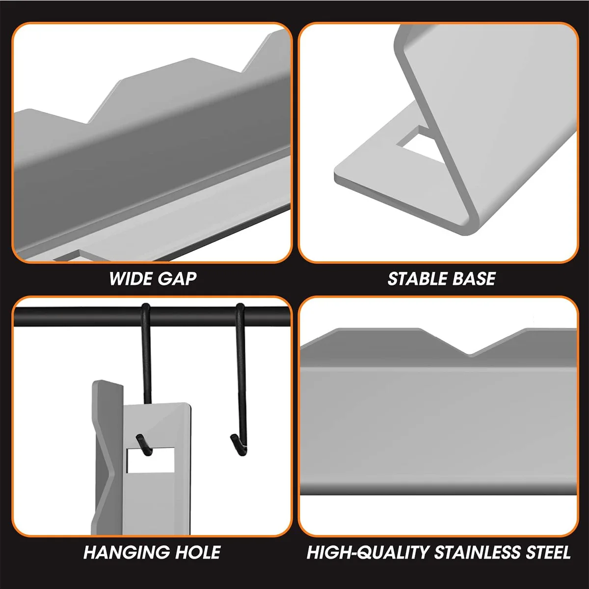 ملحقات الشواء، حامل أسياخ شواء من الفولاذ المقاوم للصدأ قابل للطي للشوي #3