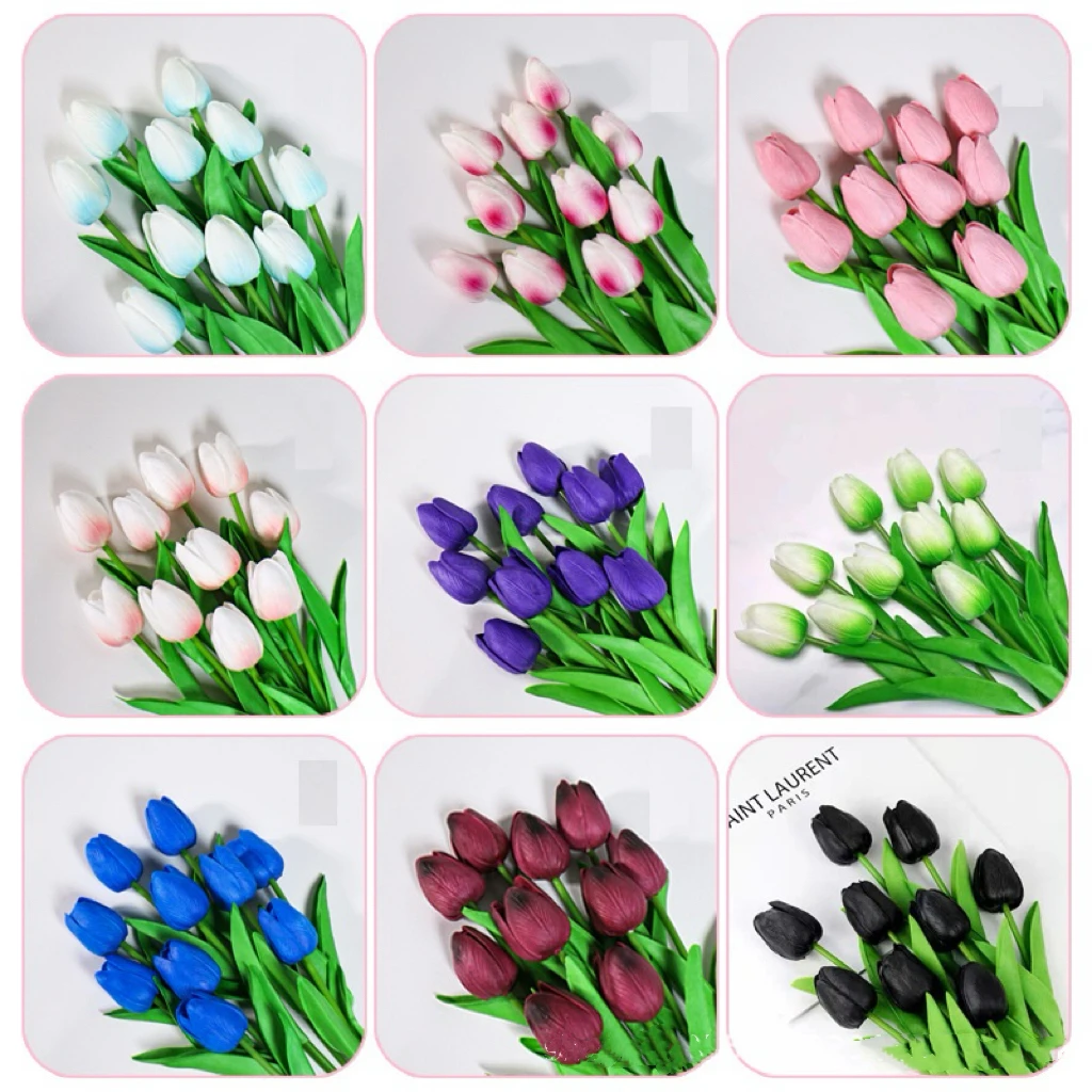 High-end  Touch Tulip  Decoration   Room Decoration Faux Flower Artificial Tulip Simulated Flower Boutique