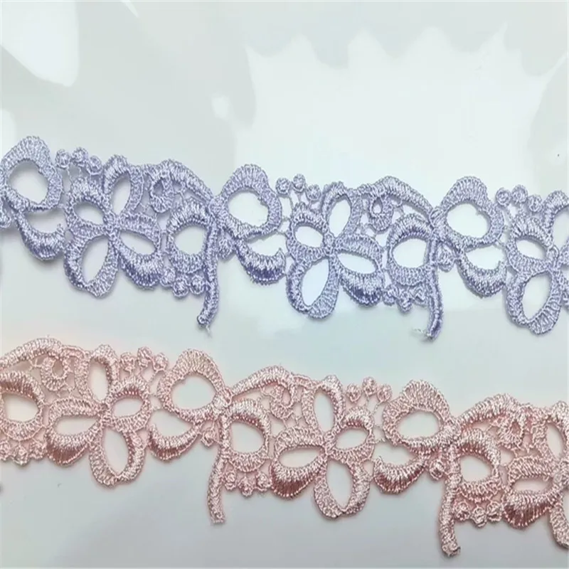 

9 ярдов шириной 3 см, блестящие розовые, фиолетовые полые цветы, Venise Diy, венецианские кружевные аксессуары для одежды различных предметов одежды, бюстгальтер, юбка