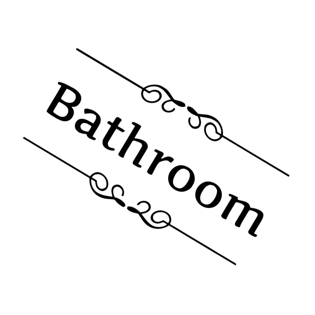4Pcs Creative PVC Toilet Decoration Stickers Bathroom Wall Sign English Letters for Mall Restaurant Home Restroom