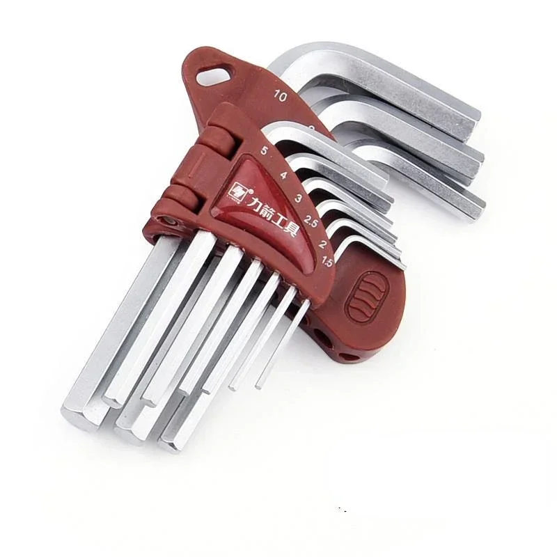 9PCS Allen Key Wrench L Kit Set for Allen Screw Long Arm Box End Hex Key Set Hexagon Spanner Hand Tools for Bicycle Repair