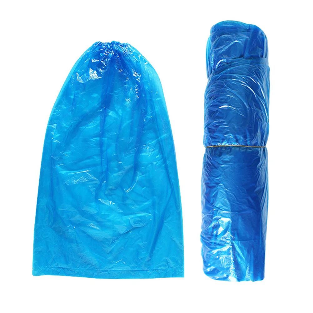 100Pcs Lengthen Shoe Cover Waterproof Thicken Disposable Protective Overshoes for Rain Mud Slush Lightweight Portable Easy Use