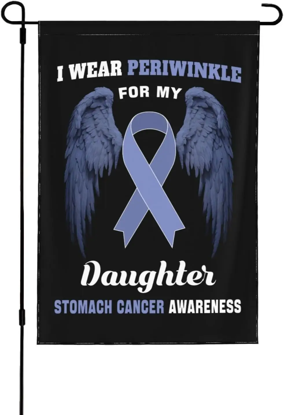 I Wear Periwinkle For My Daughter Stomach Cancer Awareness Double-Sided Printed Garden Flag Lightweight Decorative Outdoor W GGX