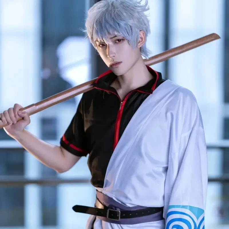 Gintama cosplay Silver Soul cos clothing Sakata Gintoki silver sang a Yin cosplay clothing animation clothes Toyako spot.