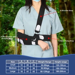 EZ Assistive Adjustable Arm Sling Shoulder Immobilizer Breathable Medical Sling with Waist Belt Elbow Support for Injury