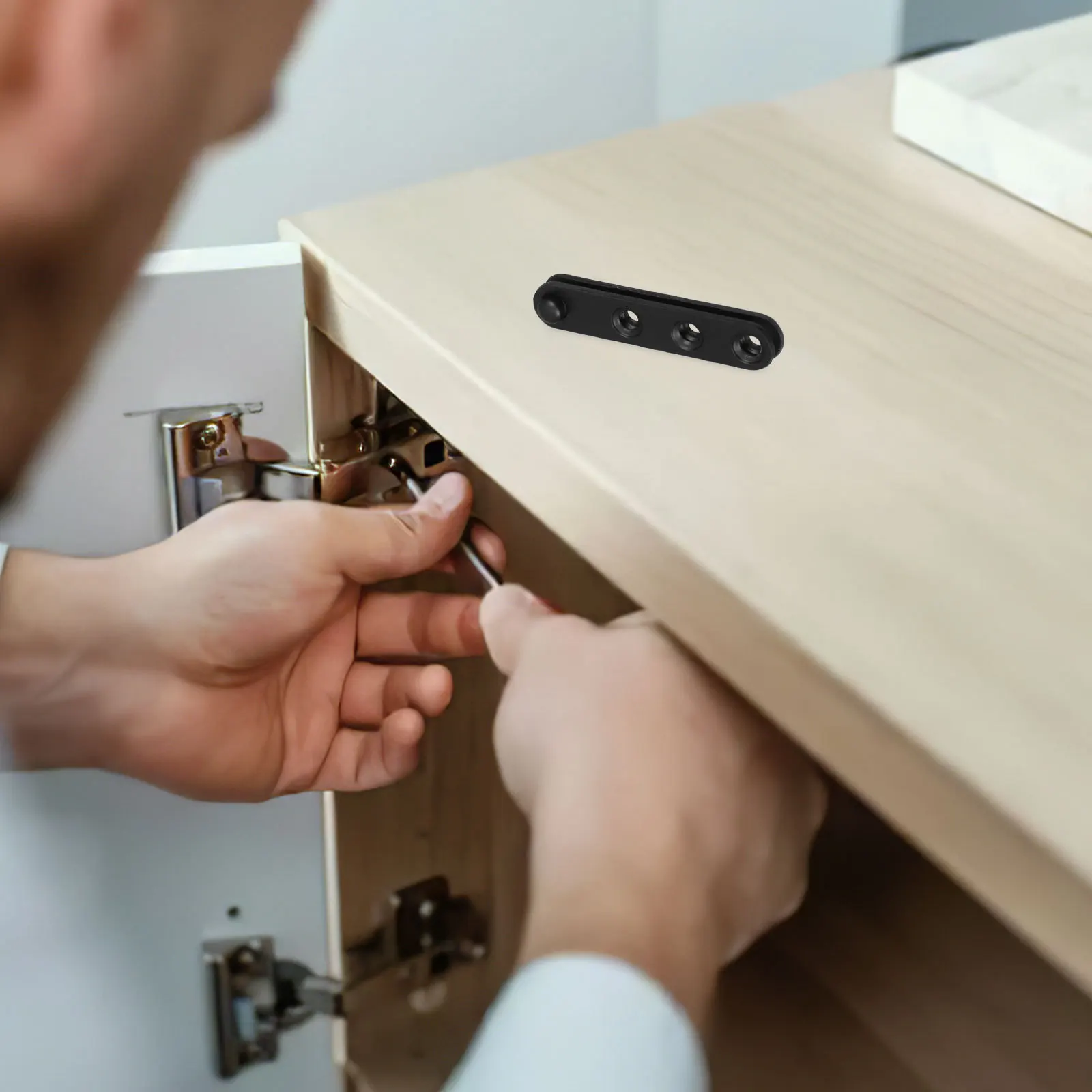 

4Pcs Invisible Door Hinges Durable Pivoting Design for Cabinets Residential Commercial Environments Flat Straight Brace