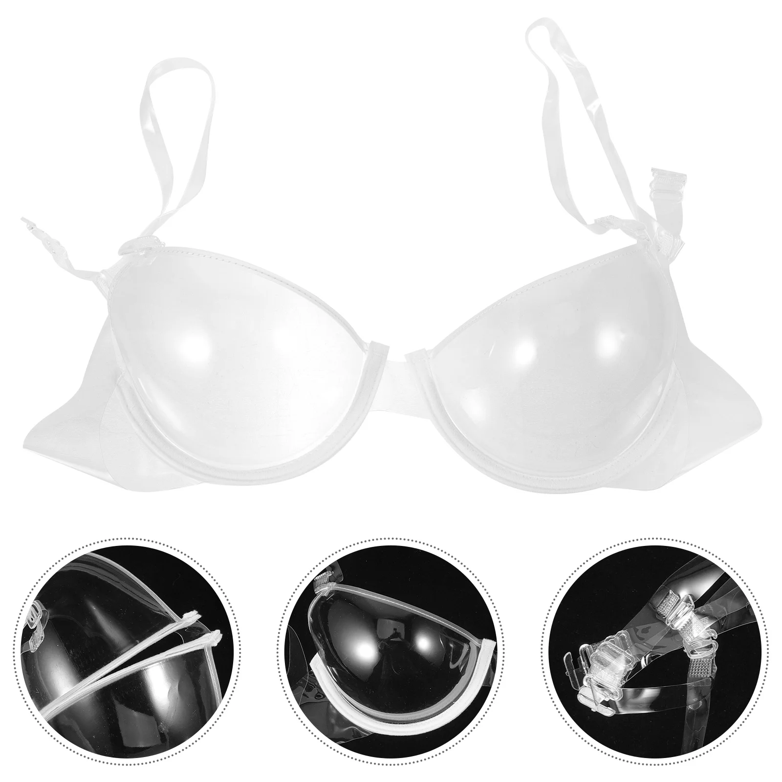 

Transparent Bra Clear Adjustable Strap Invisible Disposable Plastic Bras Comfortable Shapewear Travel Bras