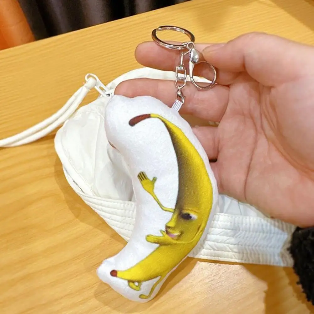 Plush Keychain Singing Banana Plush Keychain Pendant Cute Crying Banana Car Bag Pendant Funny for Classmate