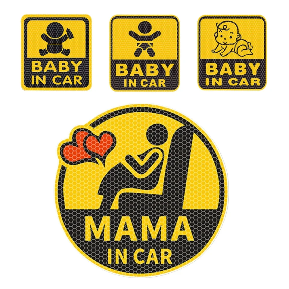 Car Stickers Reminders Baby Pregnant in Car Window Glass Rear Decorative Reflective Warning Stickers Pregnant Women in Car Exter