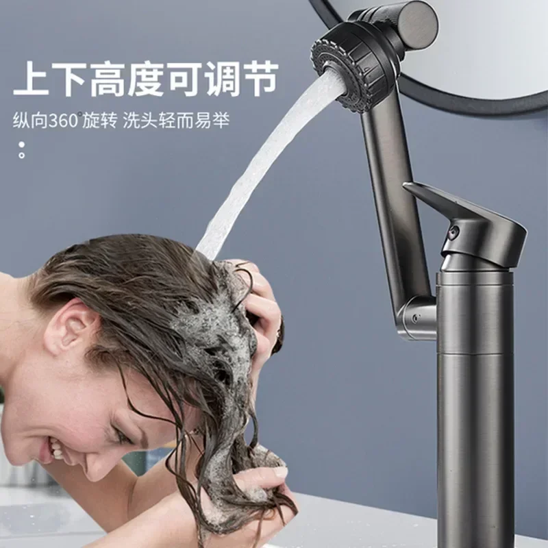 

Basin Faucet Water Tap Bath 360 Degree Swivel Bathroom Faucet Single Handle Sink Tap Mixer Hot and Cold Sink Water Crane