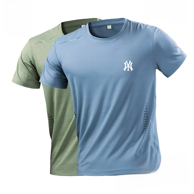 

Outlet Летняя мужская футболка из ледяного шелка Qui Dry ort Sve Баскетбольная спортивная футболка для бега Дышащий топ Faion Sunscree...