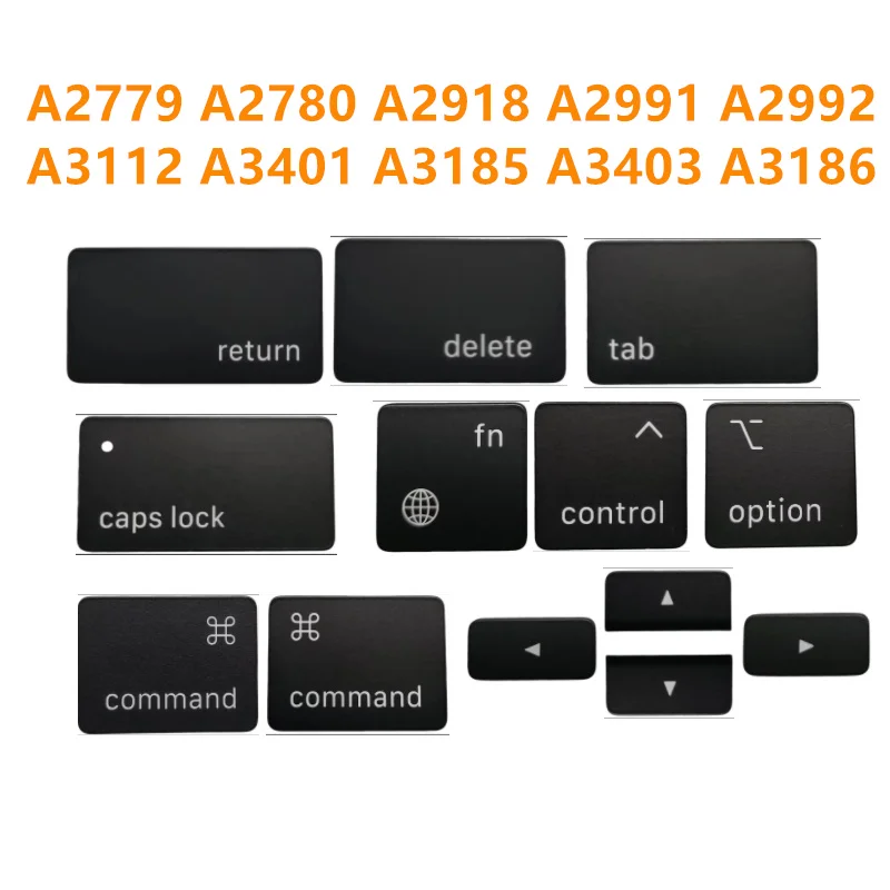 A2918 A2991 A2992 A3112 A3401 A3185 A3403 A3186 keycap for Macbook Pro Caps lock Control Delete Fn Return Tab Command US Layout
