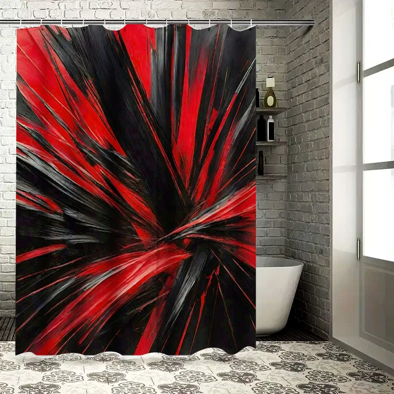 

Красная, черная занавеска для душа с длинными шипами, декор для ванной комнаты, современная водонепроницаемая ткань для ванны, доступна в различных размерах