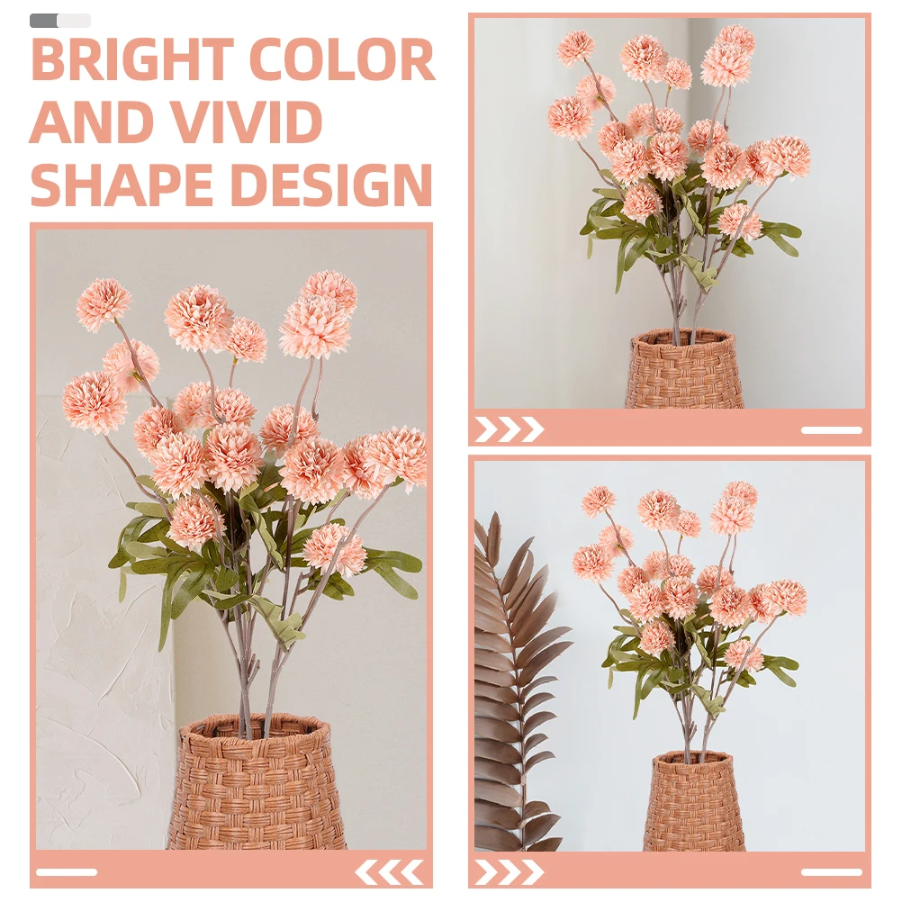 

5 Pcs Artificial Flower Fake Dandelion Decoration Flowers Picks Ornament Indoor Stems Plants