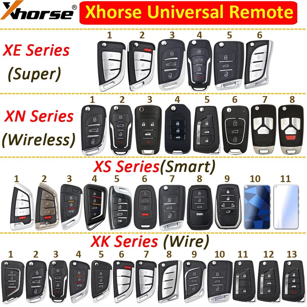 Xhorse Universal VVDI Smart / Super / Wireless / Wire Remote Car Key XS / XE / XN / XK Series English Version for VVDI Key Tool