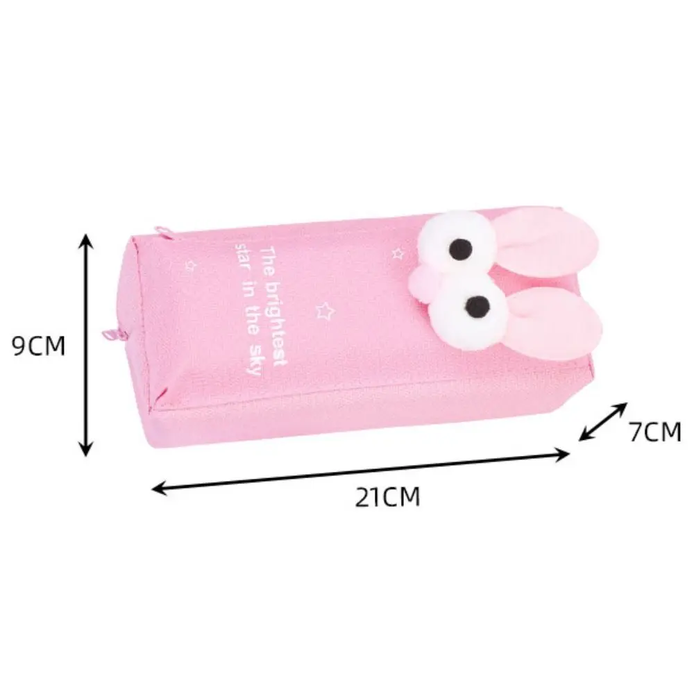 Large Capacity Cartoon Rabbit Pen Bag Dirty-proof Cute Stationery Storage Bag Fluffy Oxford Cloth Pen Organizer Pouch Student