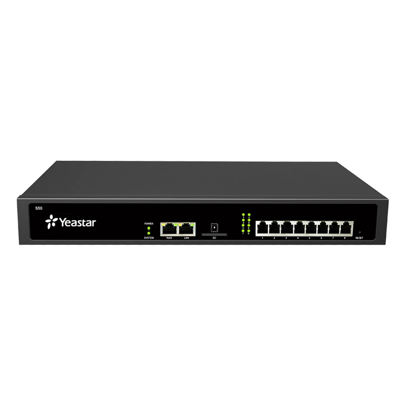 Yeastar IP PBX S50 ,Support 50 SIP users,25 Concurrent Calls, Optional 8FXS/FXO/BRI Ports, 4 GSM/CDMA/3G/4G Channels